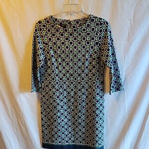Talbots geometric print dress size 2 P